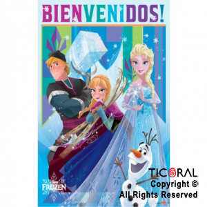 FROZEN AFICHE BIENVENIDOS CON RECORDATORIO X 2